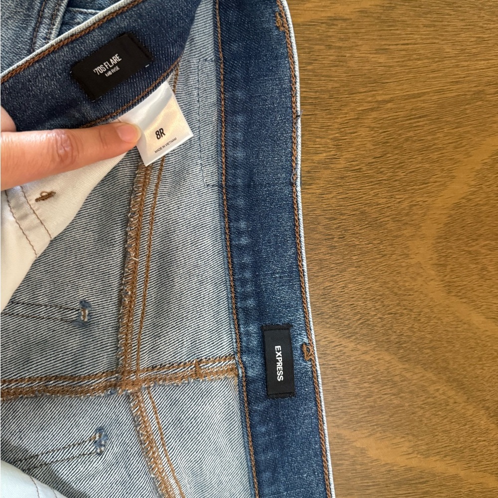 Express Light and Dark Blue Denim Jeans